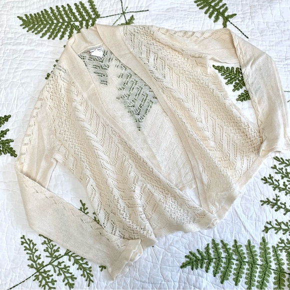 Tommy Bahama Open Front Crochet Mohair-Wool Blend Cardigan - Picture 5 of 5